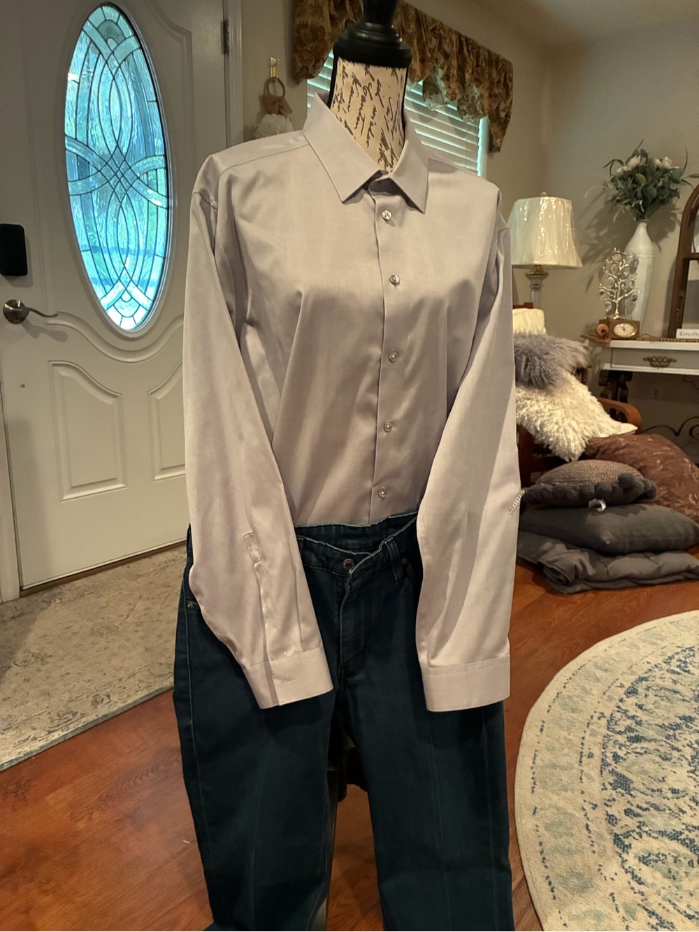 Men's Calvin Klein Slim Fit Light Gray Dress Shirt
